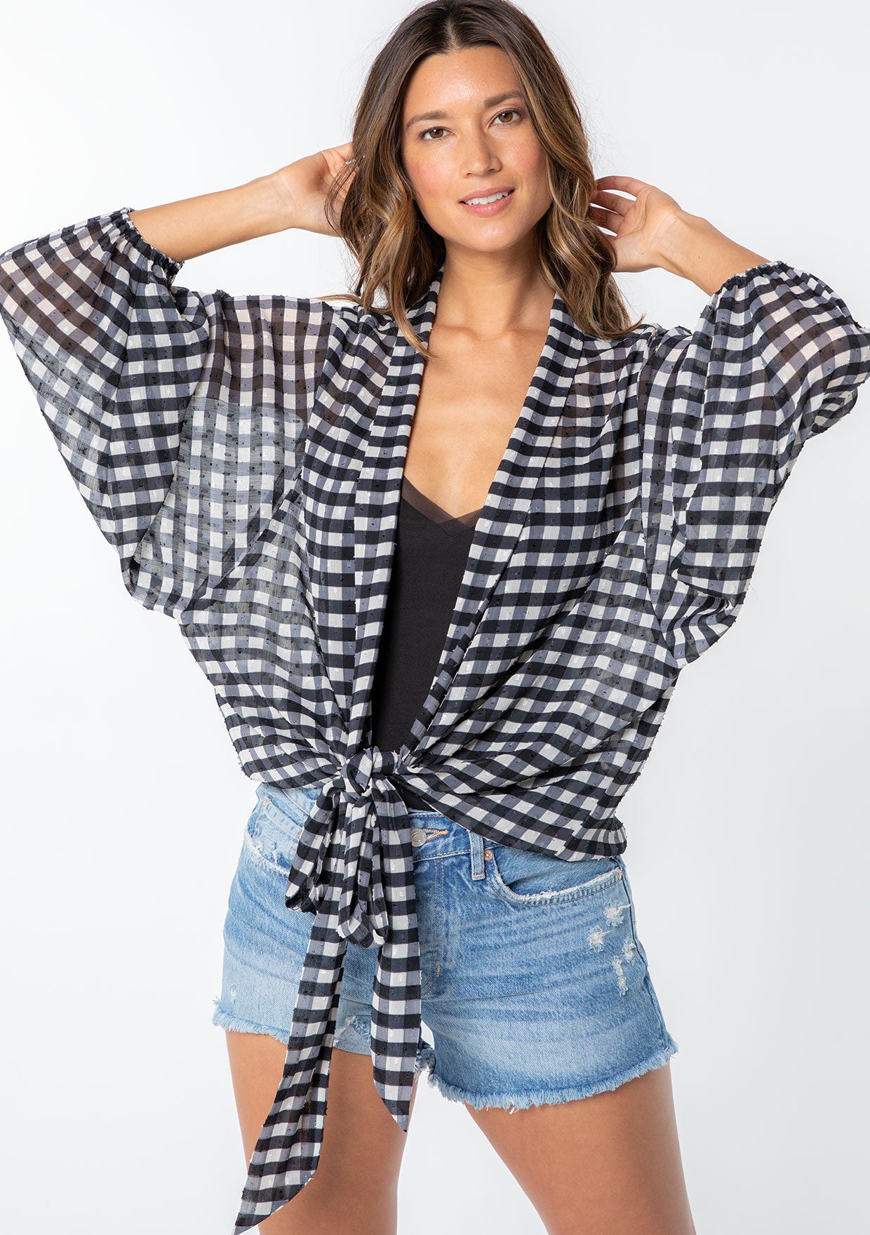 Women's Top - Gingham Tie Front Top | LOVESTITCH