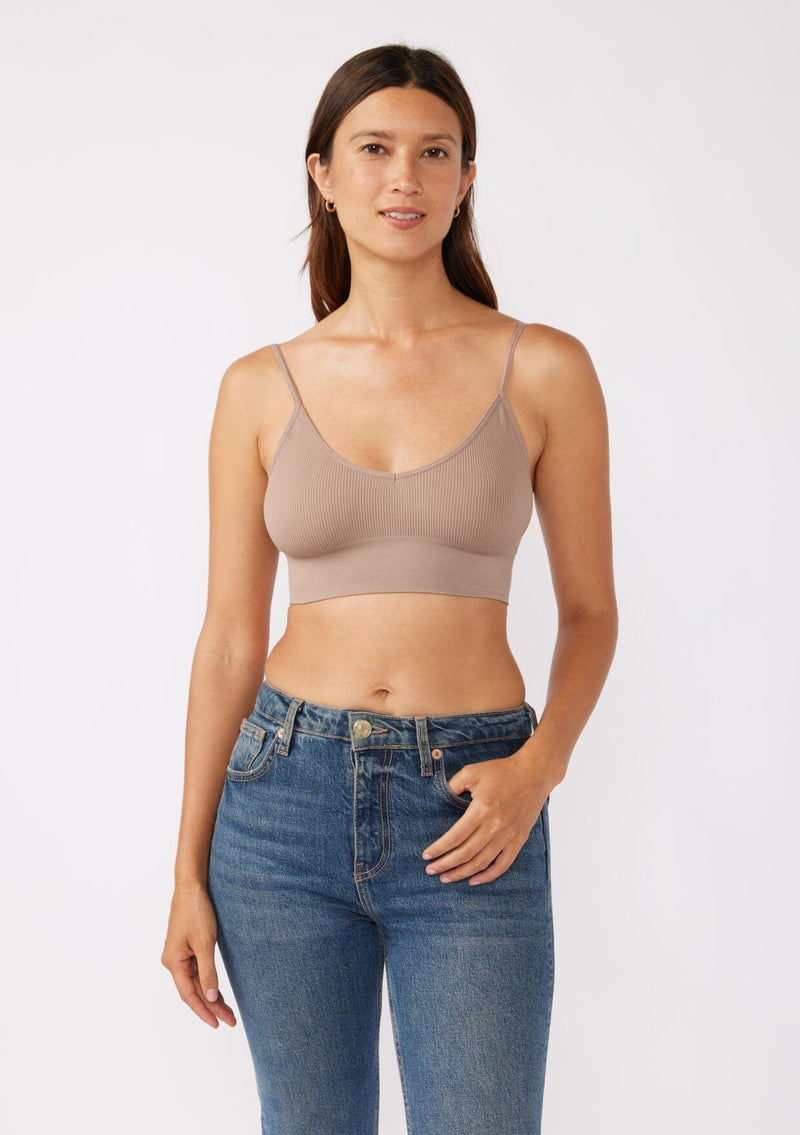 Leto Collection Ultra Comfy Low Back Seamless Bralette M L Lilac