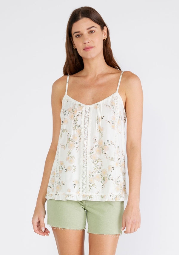 Lucky Brand Women's Sleeveless Button Front Cami Top, Green Multi Floral,  XL at  Women's Clothing store