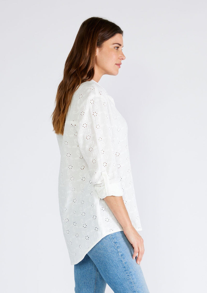 French Style Lace Eyelet White Blouse Women Lace Blouse French Cotton White  Shirt Half Sleeve Cotton Lace Blouse -  Canada