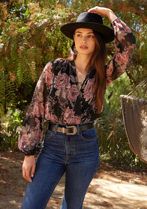 Evelyn. Hippie Chic Floral Blouse  Floral Blouses Women – The Young Hippie