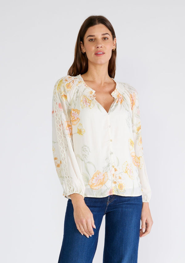 Bohemian Tops for Women Trendy 2023 Sexy Elegant t-Shirt Boho Floral Print  3/4 Bell Sleeve v Neck Shirts Blouse