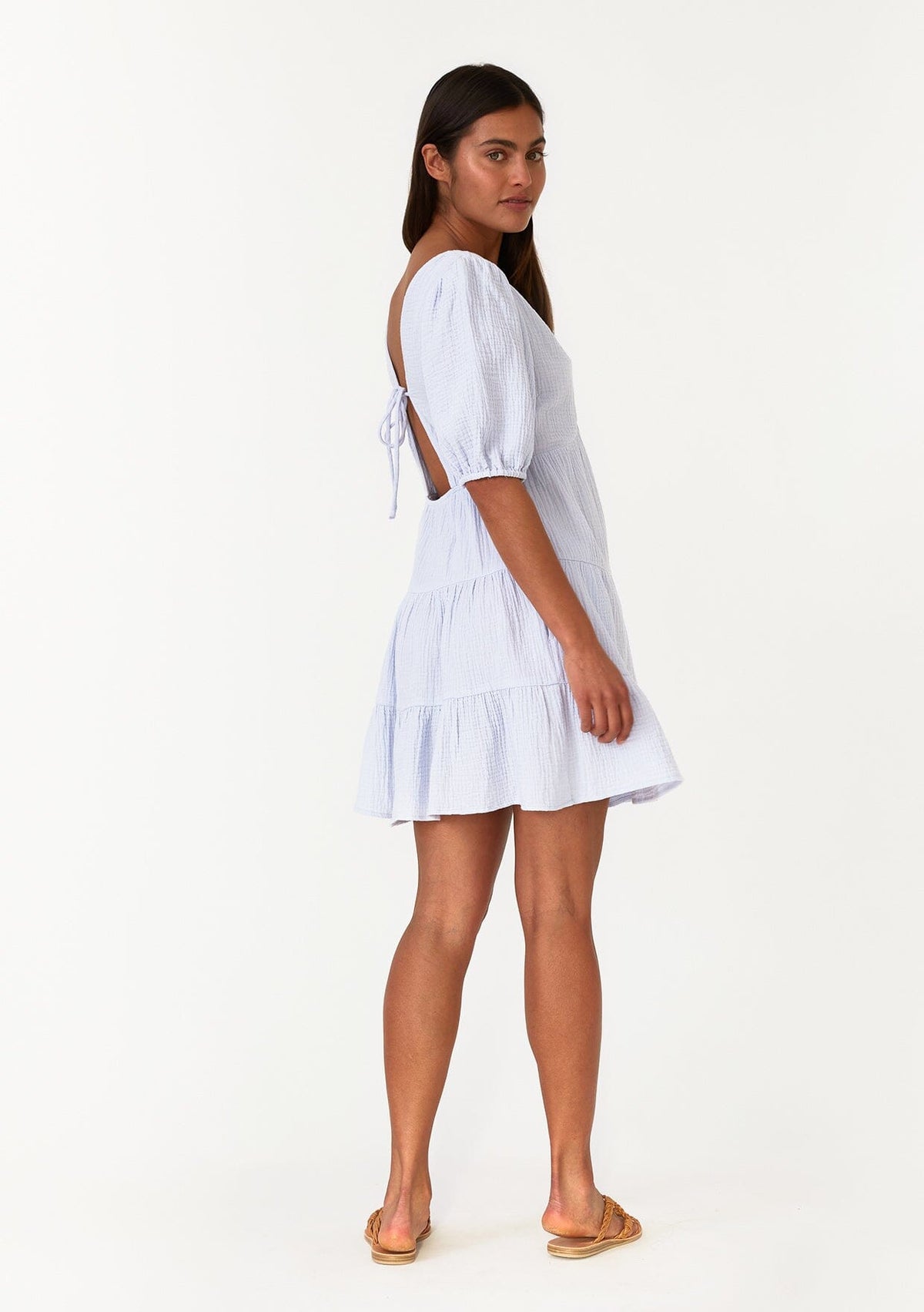 Women's Flowy Spring Mini Dress in Cotton Gauze | LOVESTITCH