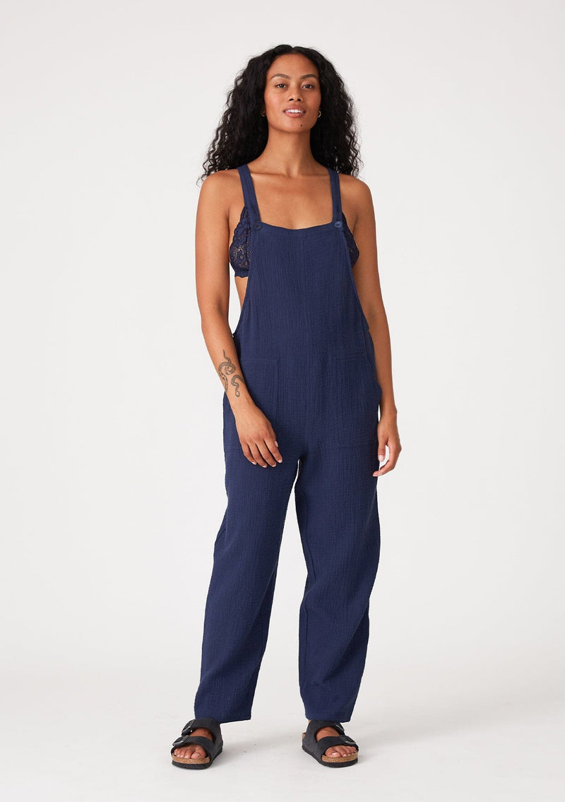 Frontwalk Ladies Stretch Plain Jumpsuits Bohemian Ribbed Long