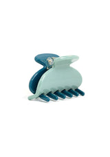 [Color: Robin] A two tone blue and teal medium sized hair clip by Nat and Noor.