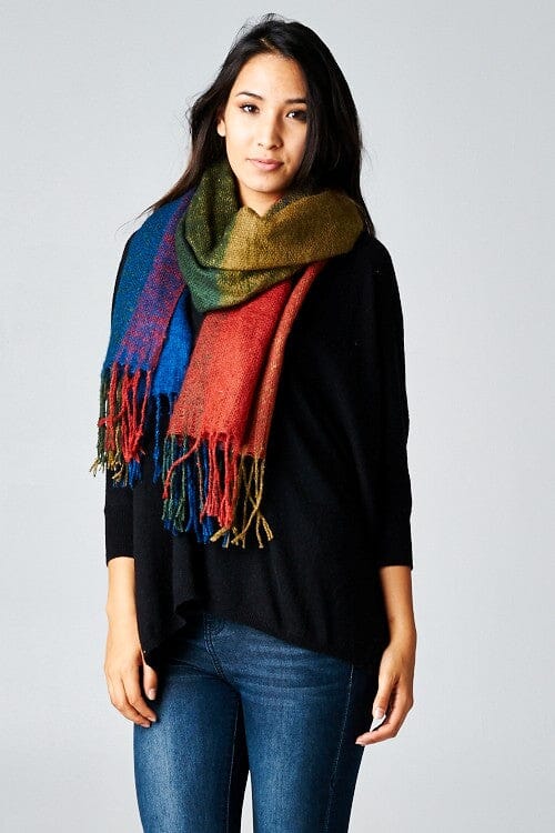 Color Crush Rainbow Plaid Scarf