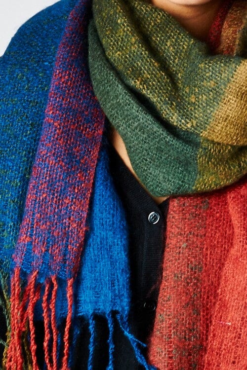 Color Crush Rainbow Plaid Scarf