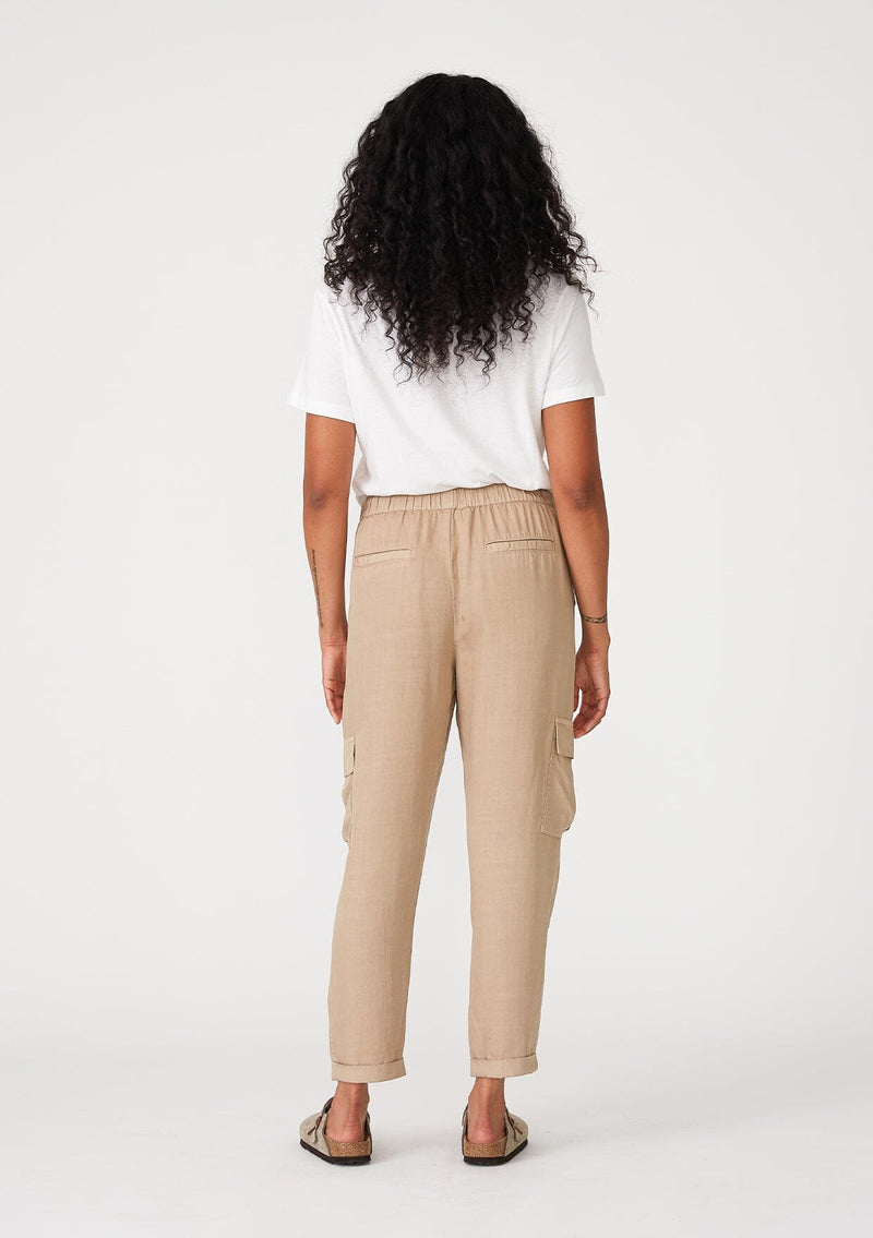Women's Cropped Tapered Tencel Cargo Pants