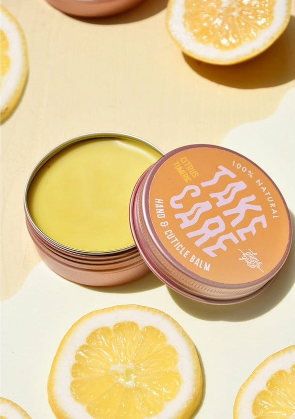 [Scent: Citrus Turmeric] A 100% natural cuticle and hand balm  in citrus turmeric formulated by Glam & Grace. 