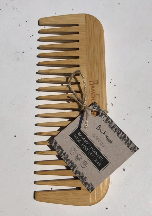 Bamboo Switch Pointed Wide Tooth Comb