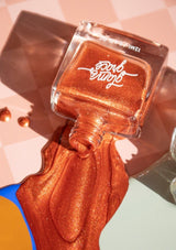 [Color: Copper Glow] Non-toxic nail polish with a matte, satin sheen finish. Formulated by Glam & Grace.