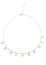 Dainty 18k gold plated CZ drop gemstone choker.