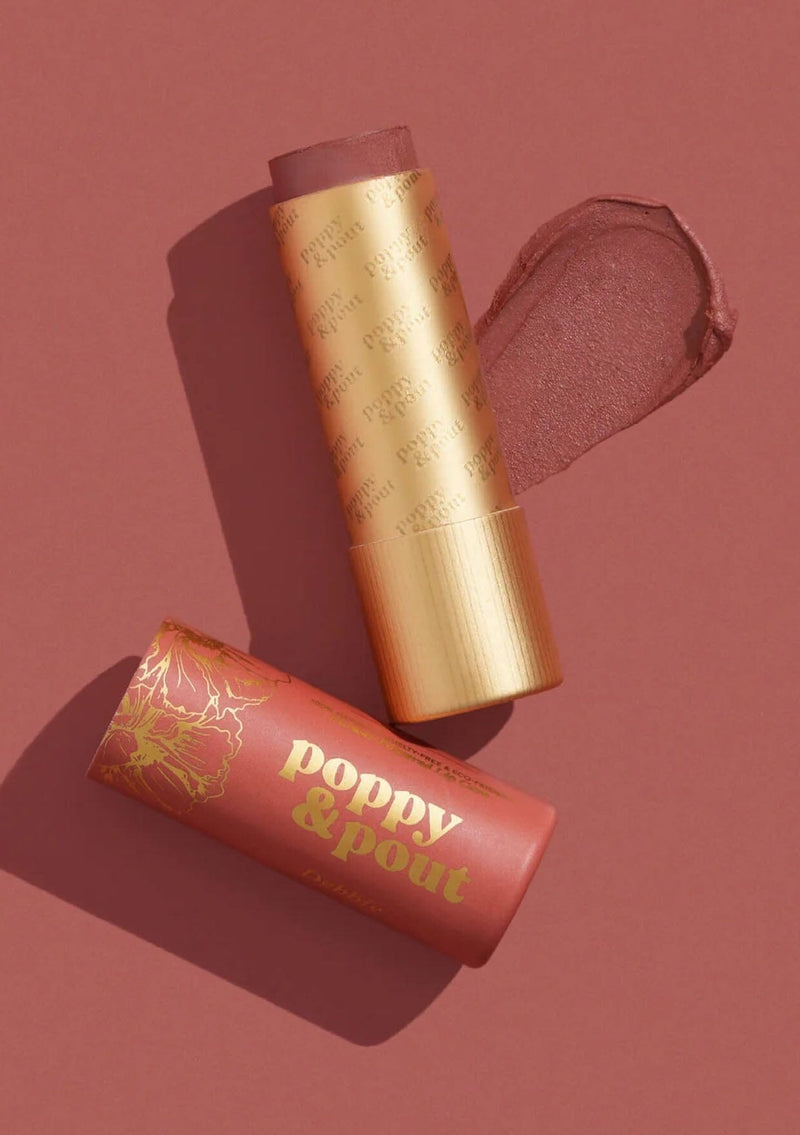 [Color: Debbie] A buildable lip tint made from 100% natural ingredients. An eco-friendly beauty product handmade from Poppy & Pout. 