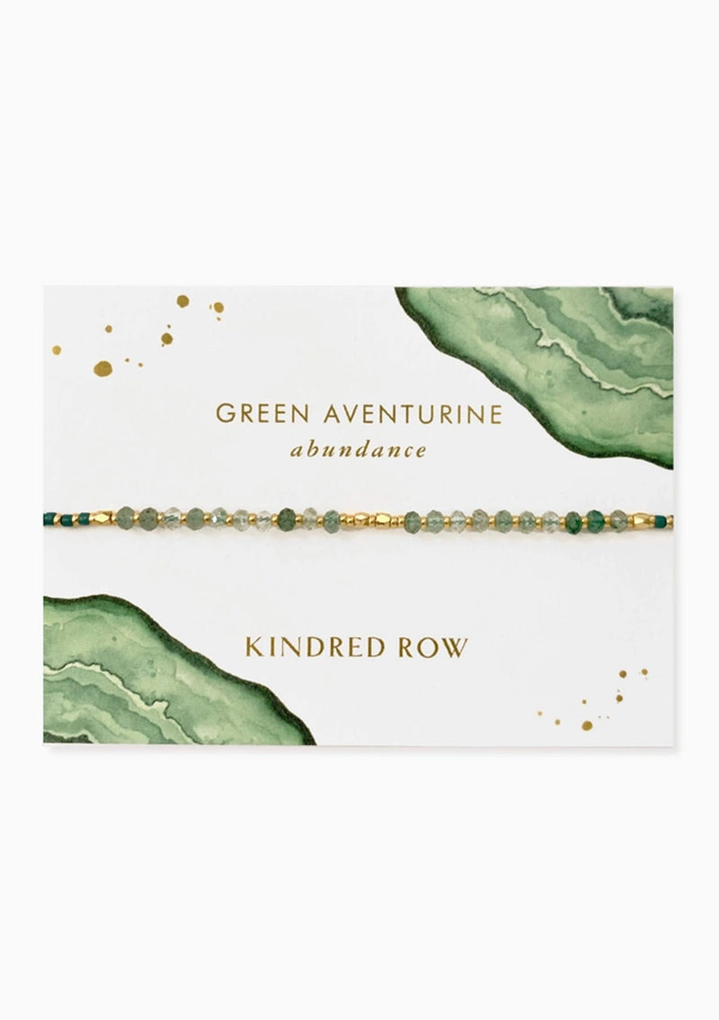 [Color: Green Aventurine] An adjustable healing bracelet, crafted on a durable nylon cord with gold-plated hardware and colorless gemstones. Designed by Kindred Row