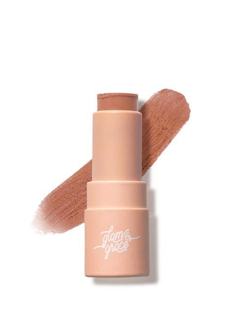 [Scent: Honey Bunch] A moisturizing semi-matte lip balm in neutral shade, enriched with coconut oil for all-day comfort. Created by Glam & Grace.