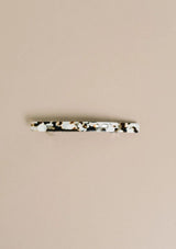 [Color: Coco Cream] A brown and cream marbled French style barrette.