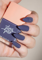 [Color: Juice Box] Non-toxic nail polish with a matte, satin sheen finish. Formulated by Glam & Grace.