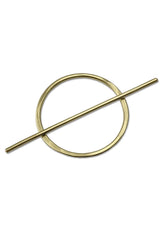 [Color: Brass] A brass oval hair slide.