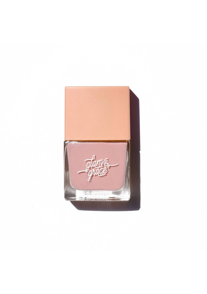 [Color: Petal] Non-toxic nail polish with a matte, satin sheen finish. Formulated by Glam & Grace.