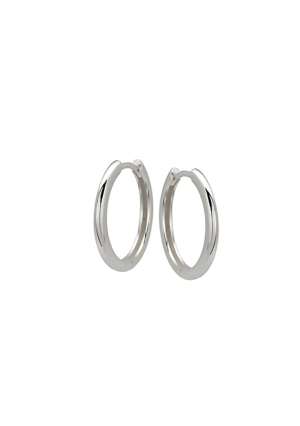 Medium .925 sterling silver hoops.