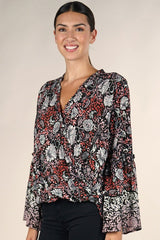 Cate Floral Bell Sleeve Top