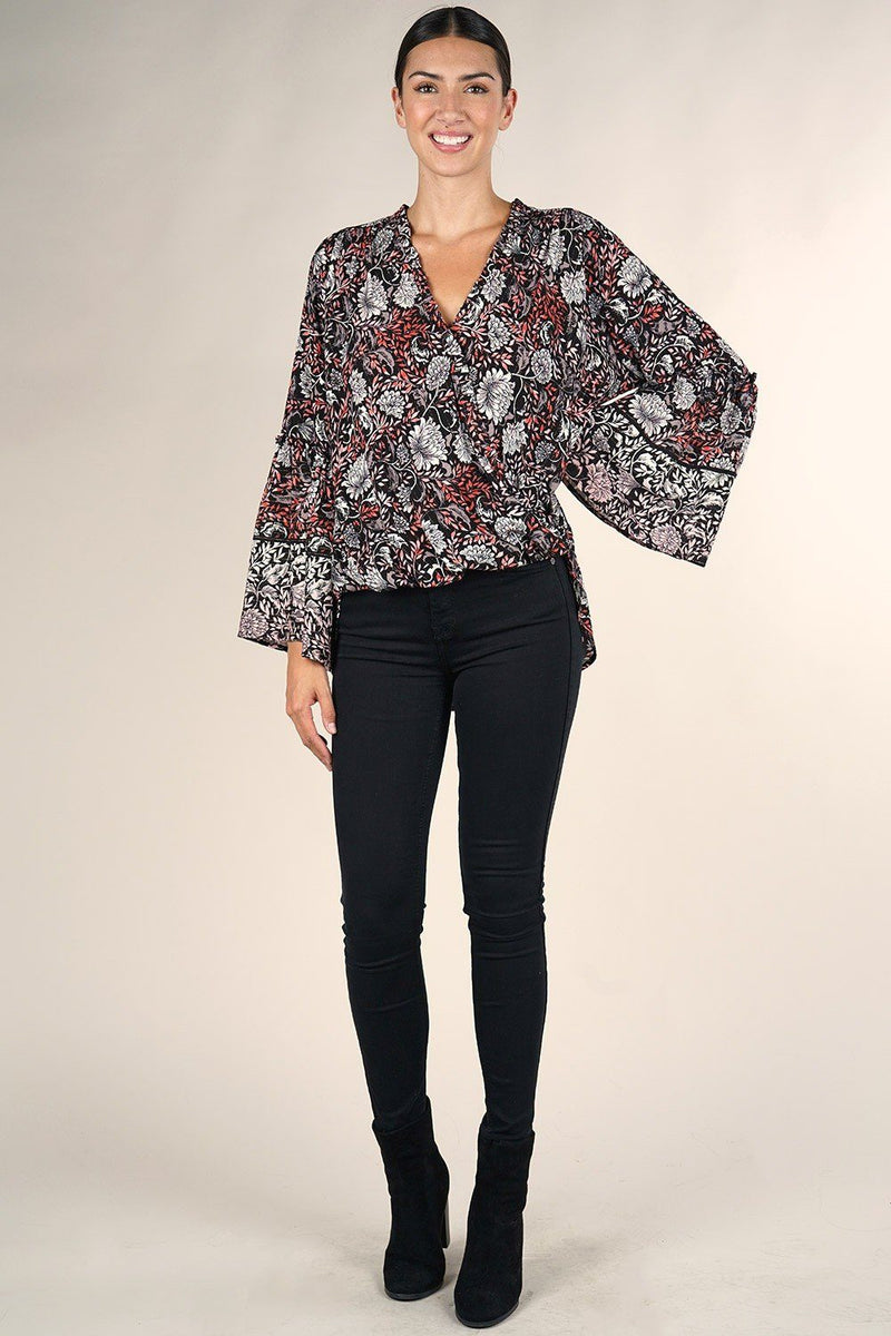 Cate Floral Bell Sleeve Top