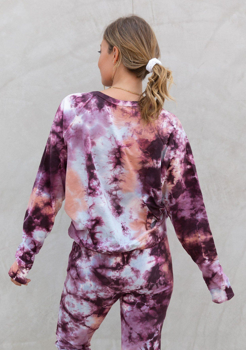 Pink orange discount tie dye sweatshirt