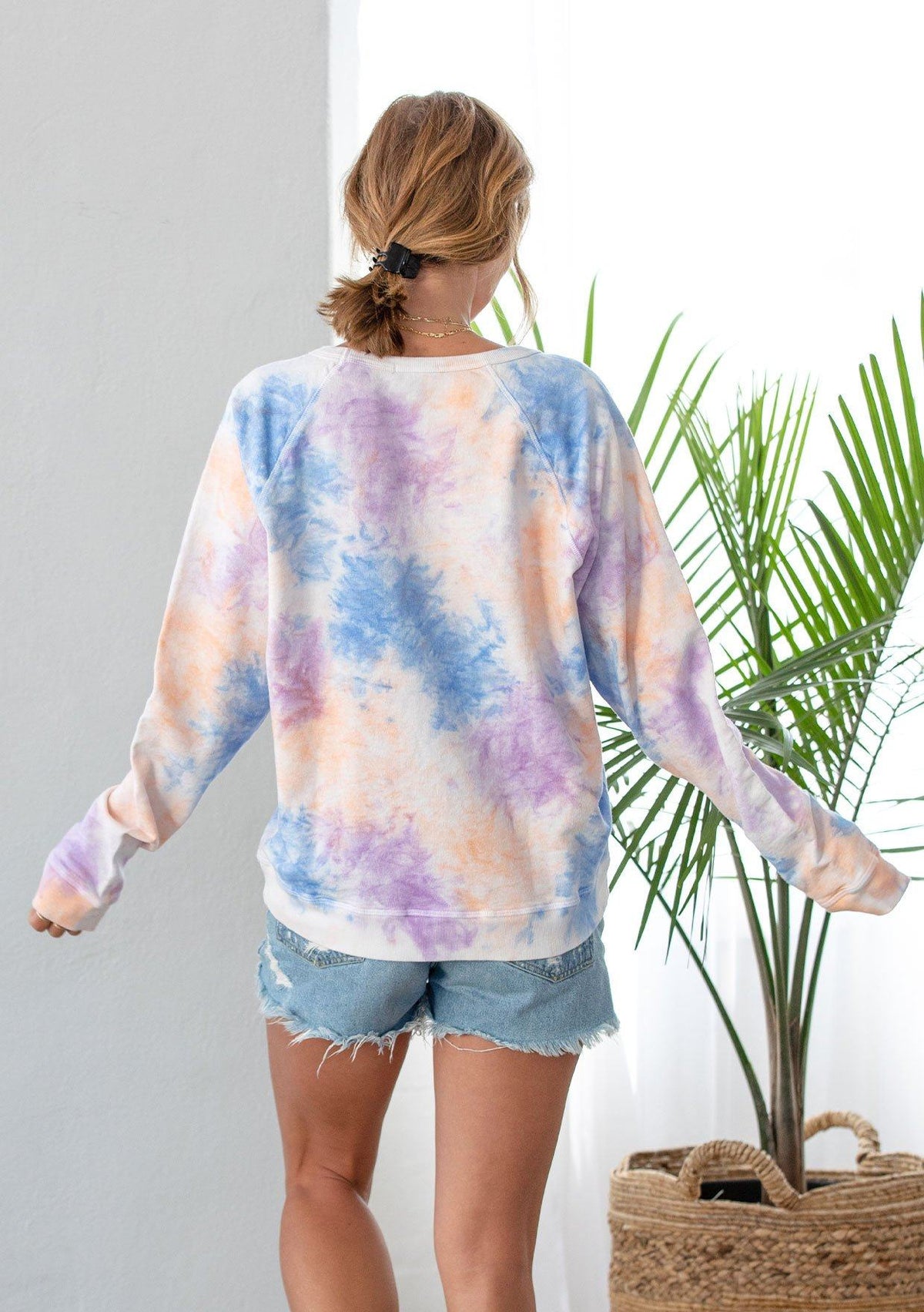 Medium ice dye sweatshirt, colorful store tie dye sweatshirt unisex for men or women, comfy crewneck sweatshirt for loungewear - rocky beach