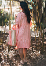 [Color: Coral/Silver] Lovestitch beautiful bohemian beach caftan dress that doubles as a swimsuit cover up. Flattering kimono sleeves, slimming tassel tie cinched waist, lightweight fabric. The perfect bohemian mermaid beach dress!