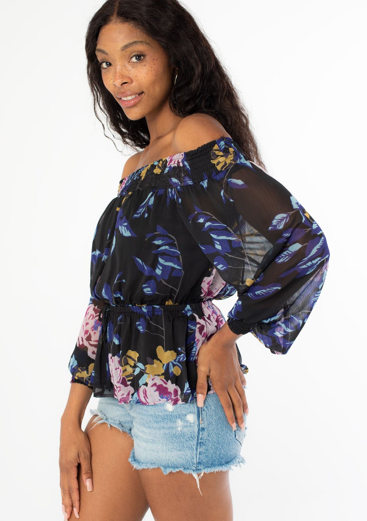 Autumn Bloom Off Shoulder Blouse