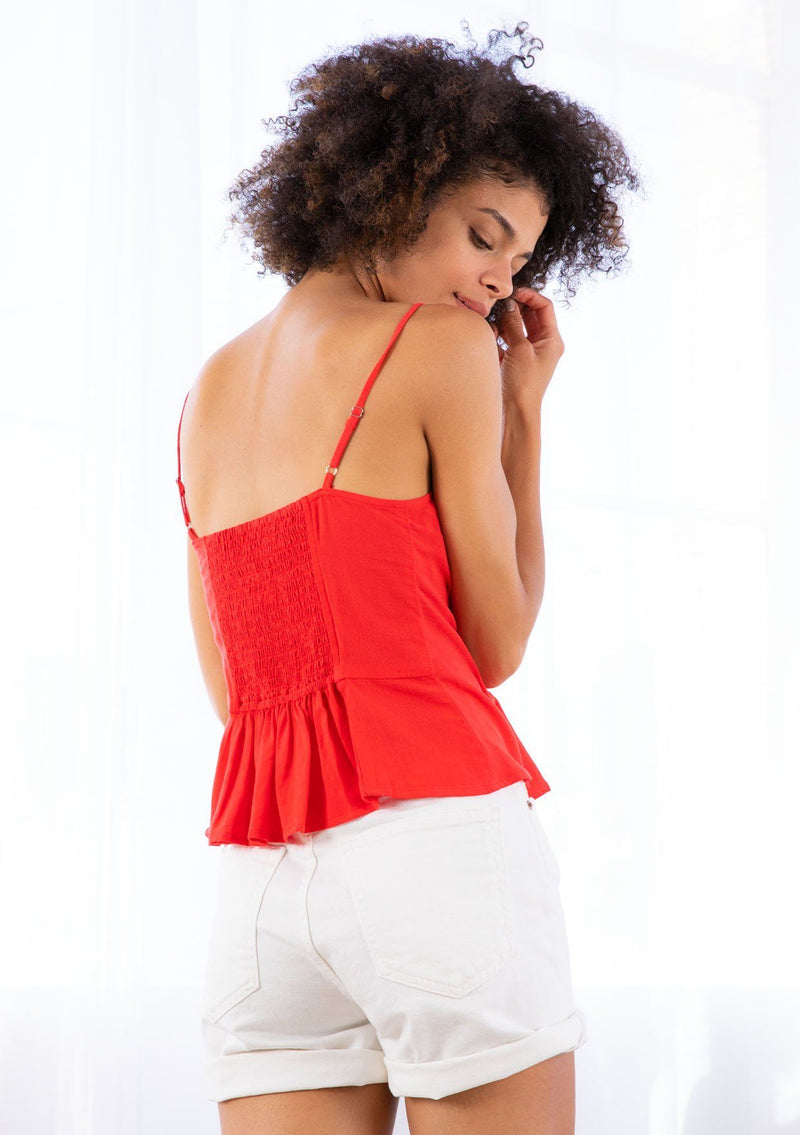 Smocked Tank with Front Buttons, Regular