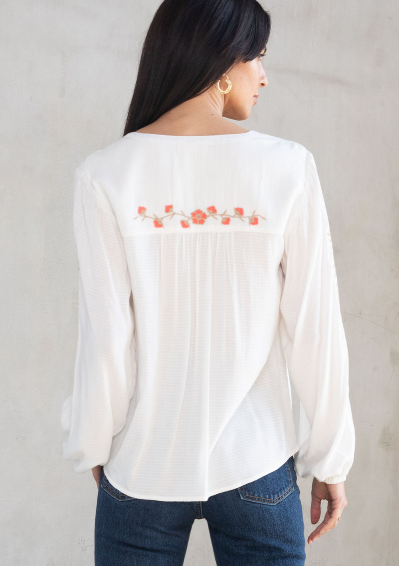 Tassel Tie Embroidered Blouse  Ladies tops fashion, Trendy fashion tops,  Girls fashion clothes