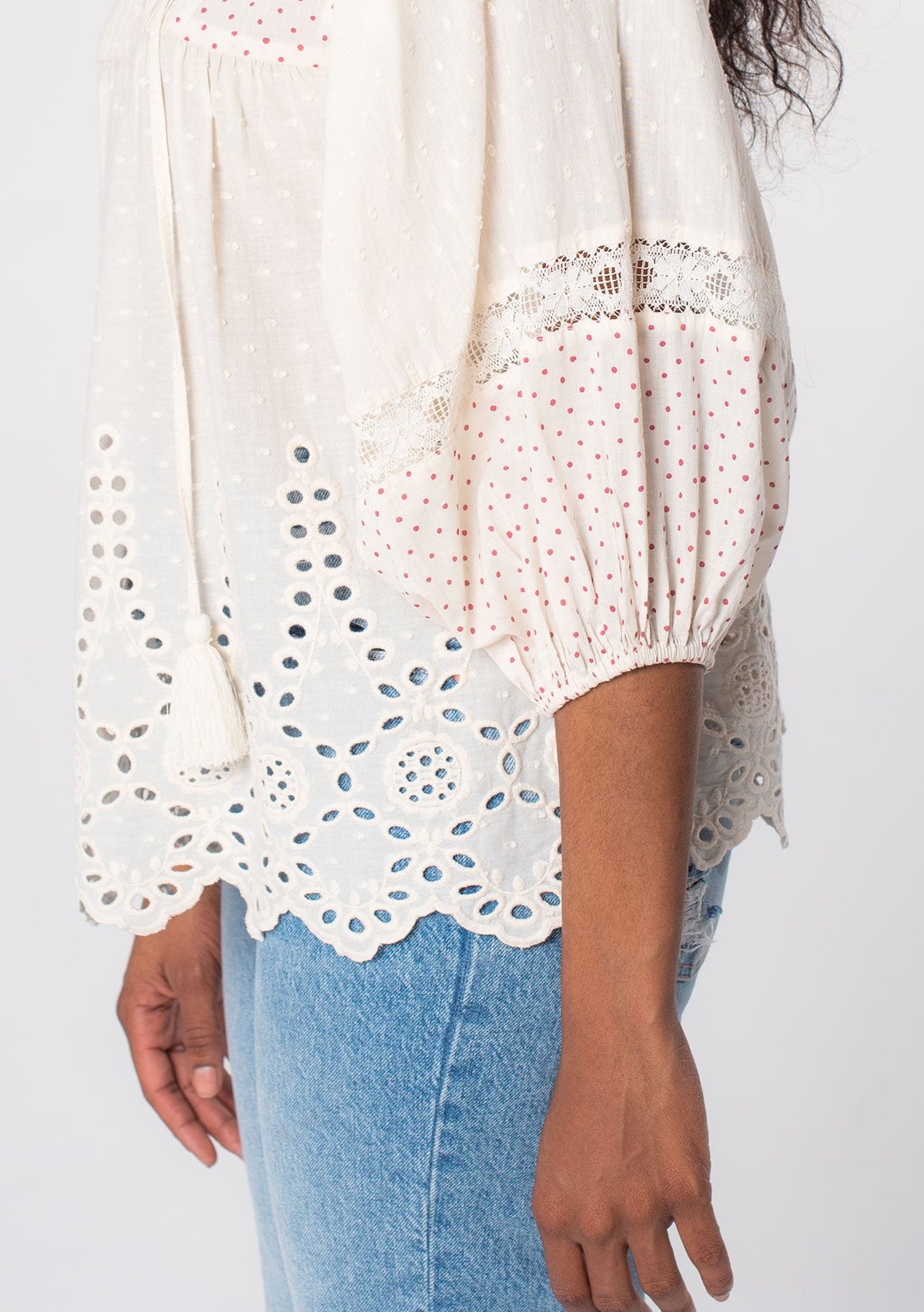 Free People high quality India Embroidered Boho Peasant Top(Special Limited Edition)