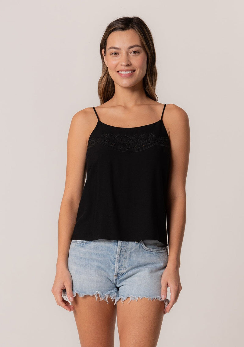 Women's Embroidered Cami Top in Light Wash