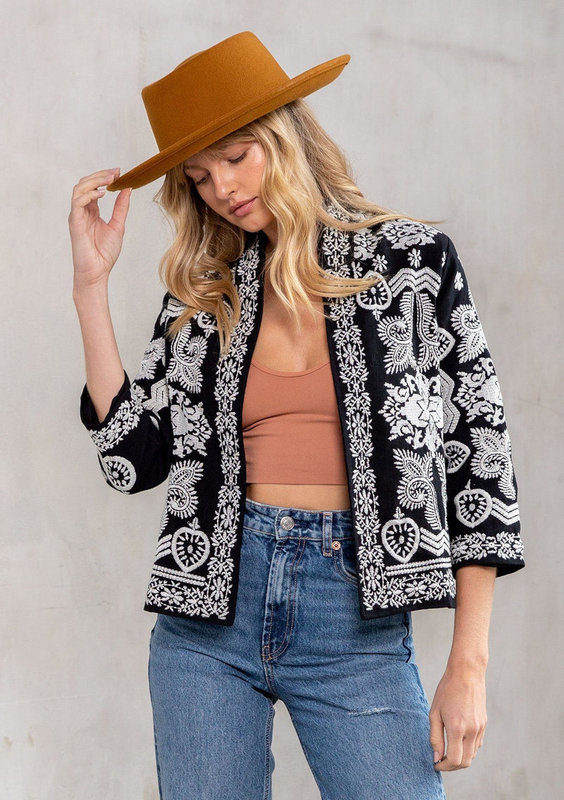 Embroidered Cropped Bohemian Jacket | LOVESTITCH