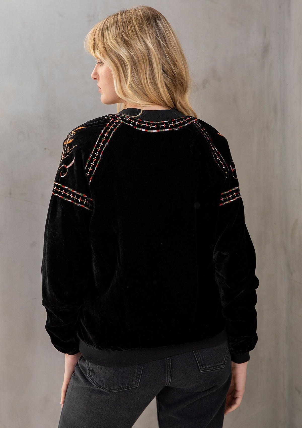 Embroidered Velvet Boho Jacket | LOVESTITCH