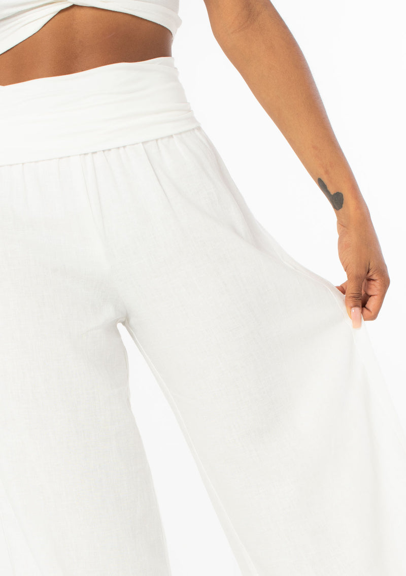 Fundamental Wide Leg Linen Pant - Off White – Eadie Lifestyle