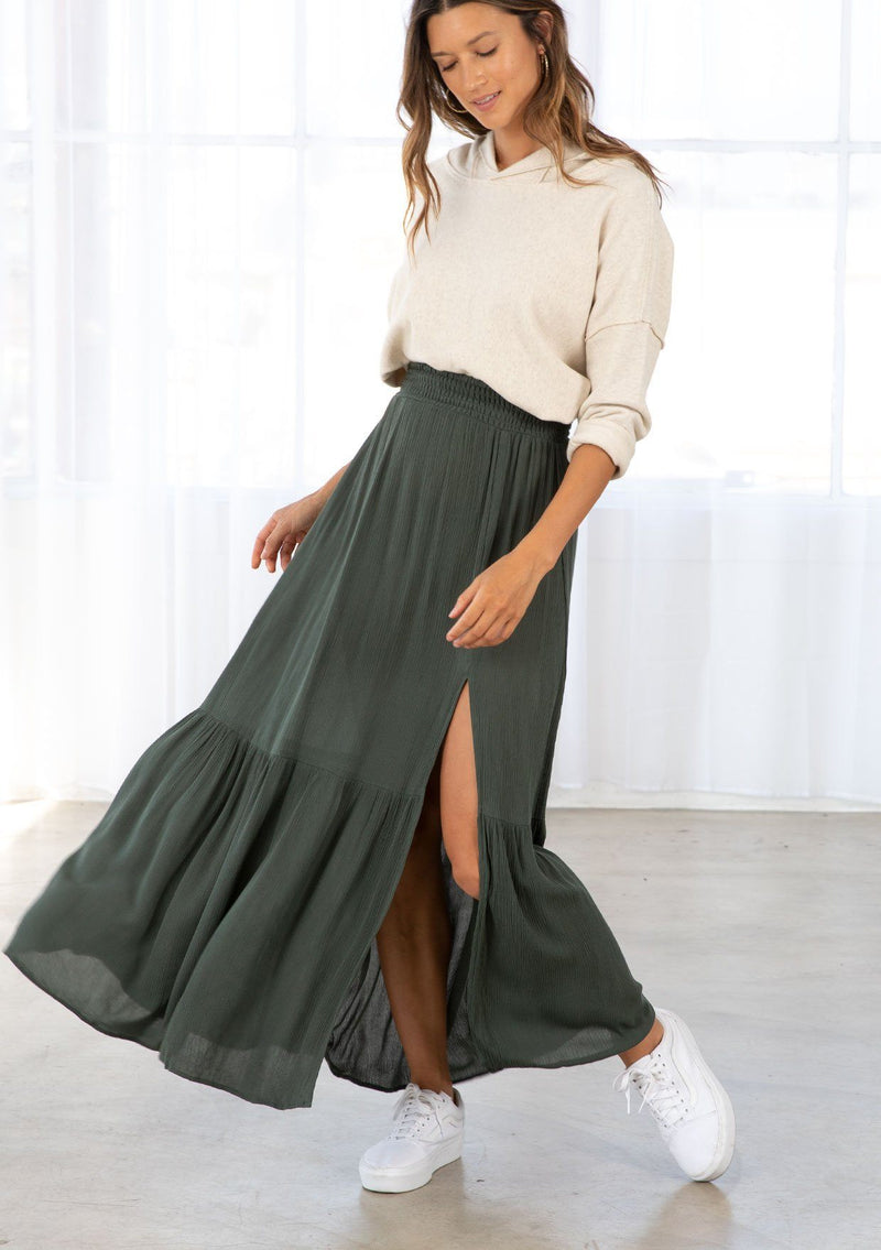 Shop Solid Skirt Slip with Elasticated Waistband and Side Slit Online