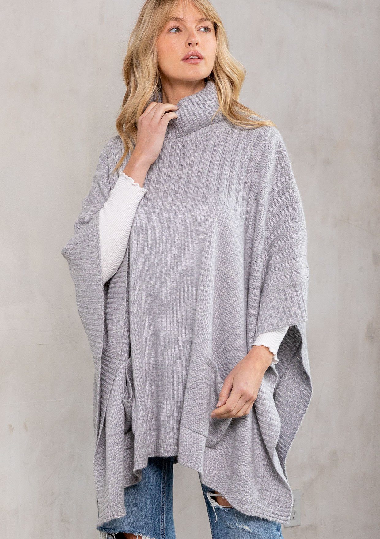 Ultra Cozy Turtleneck Sweater Poncho | LOVESTITCH