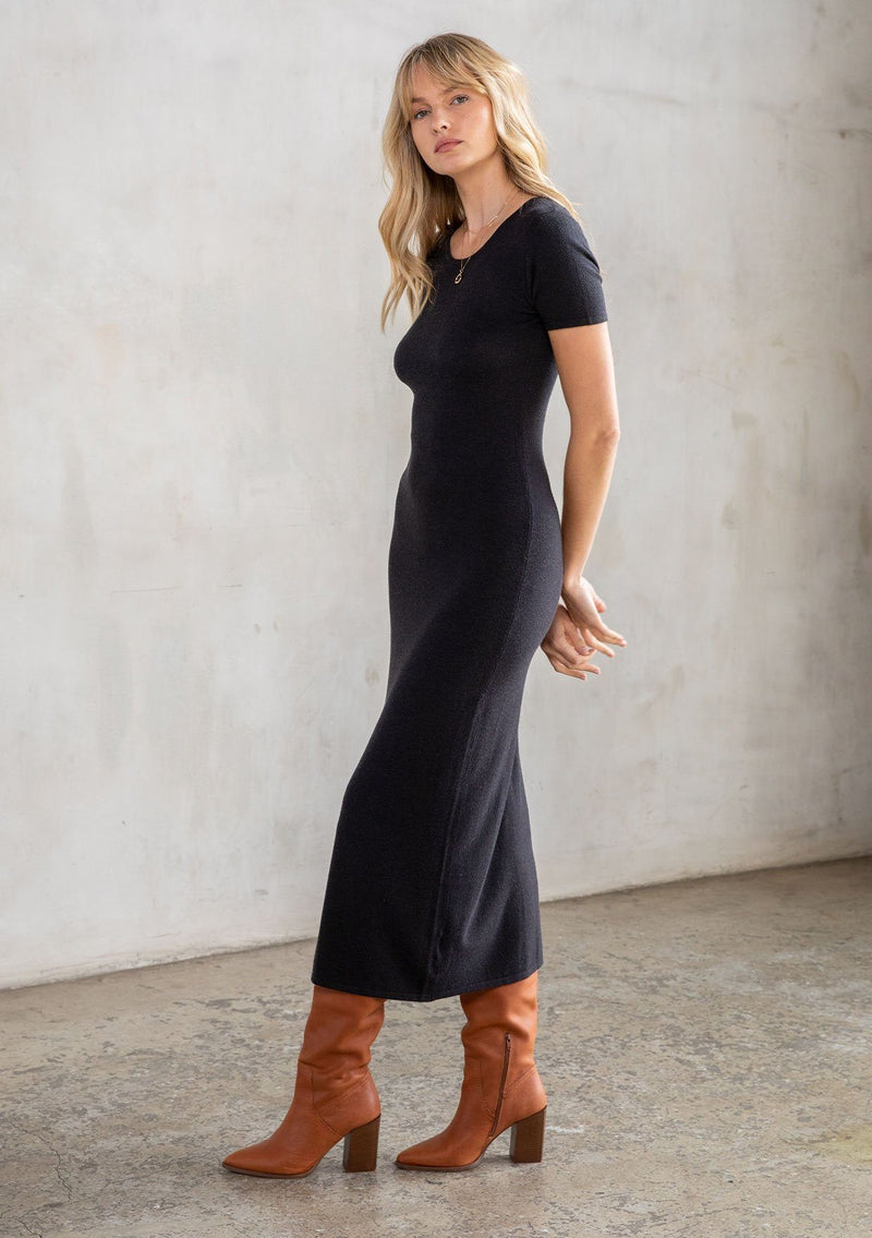 Better Than Bodycon: A Black Midi T-Shirt Dress With Cut-Outs & A Slit -  The Mom Edit