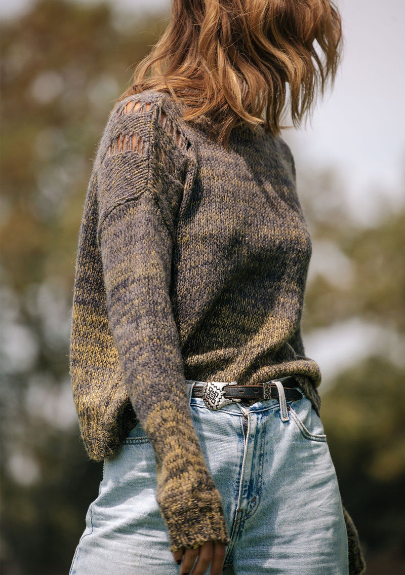 Casual :: Distressed Denim + Comfy Sweater - Color & Chic
