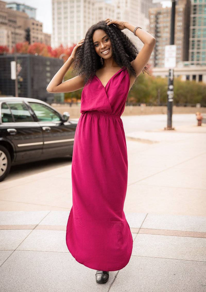 Magenta Color Shaded Dress Material