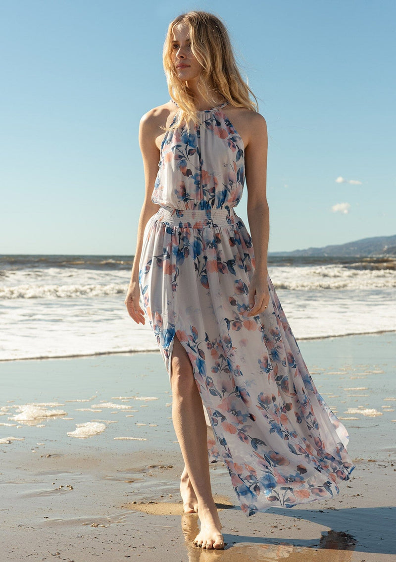 Blue Island Beach Floral Cover-up Kaftan Dress Size Large NWT