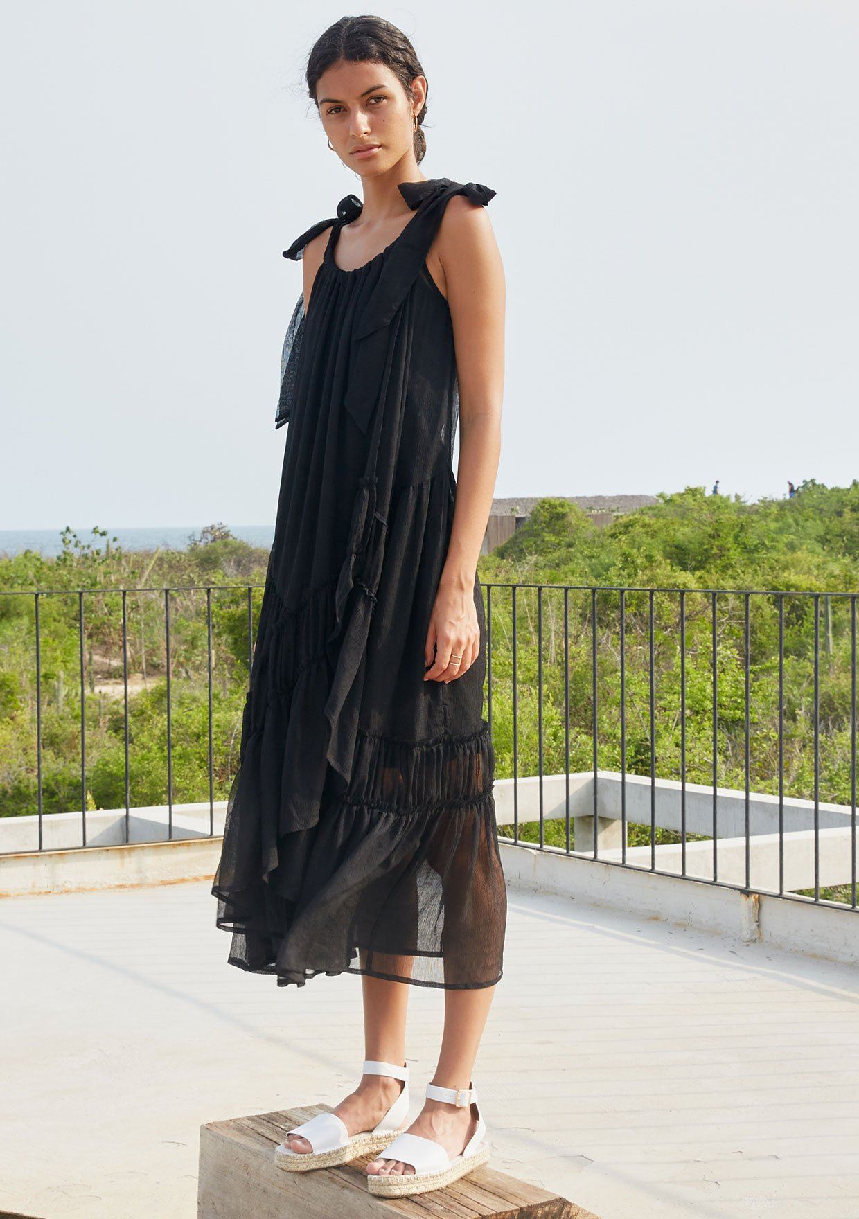 Dramatic Sheer Black Maxi Dress | LOVESTITCH