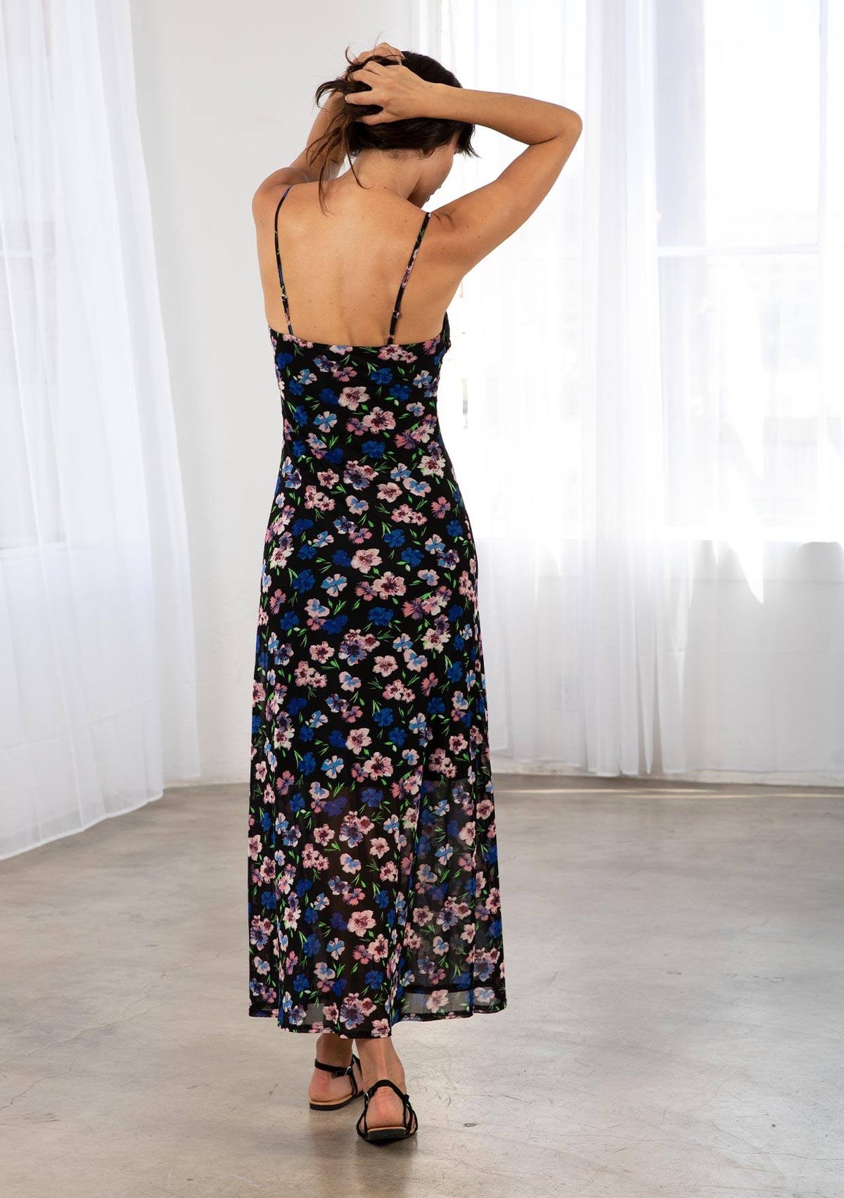 Vtg 90s Chiffon Maxi Slip Dress newest NWT S