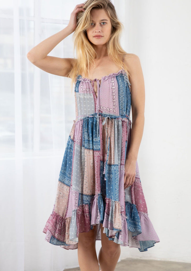 Love Moda Women's Patchwork Skinny Mini Denim Dress