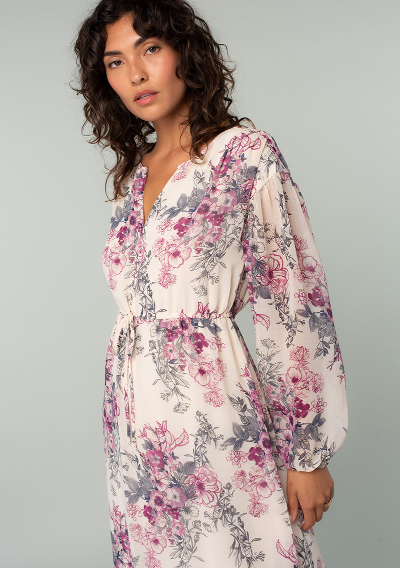 NWT Ava & Viv Women's Plus Size Floral Print 3/4 Sleeve Dress 564899 3X  Pink