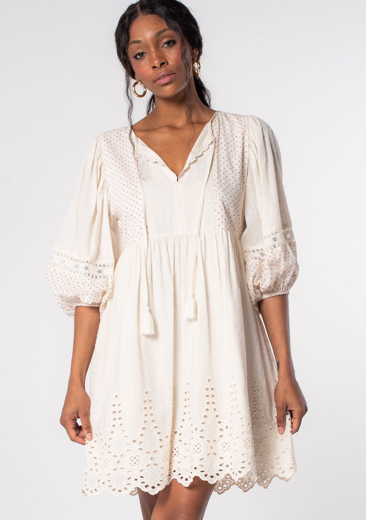 Women's Cotton White Embroidered Dress | LOVESTITCH