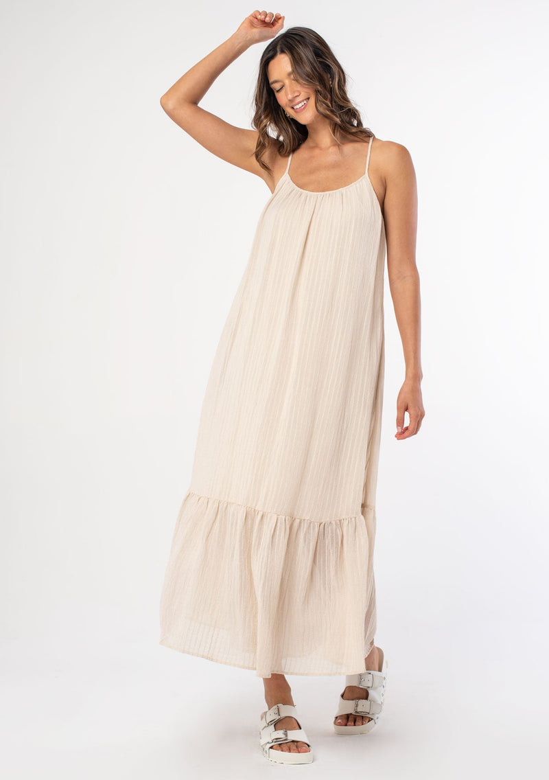 Trendyol maxi cami slip dress with contrast bust in cream - ShopStyle