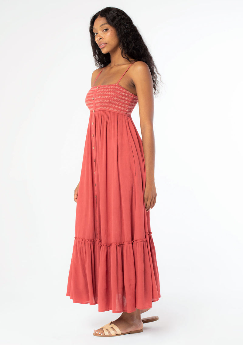 Women's Flowy Smocked Maxi Dress - Beach Style Dress | LOVESTITCH